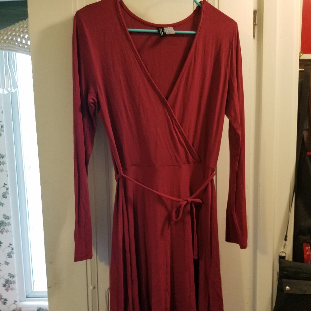 Burgundy wrap dress